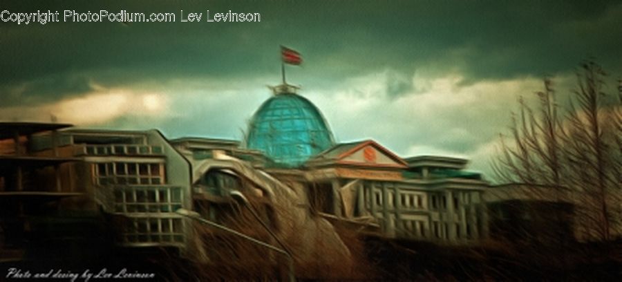 Architecture, Dome, Outdoors, Storm, Weather, Church, Worship