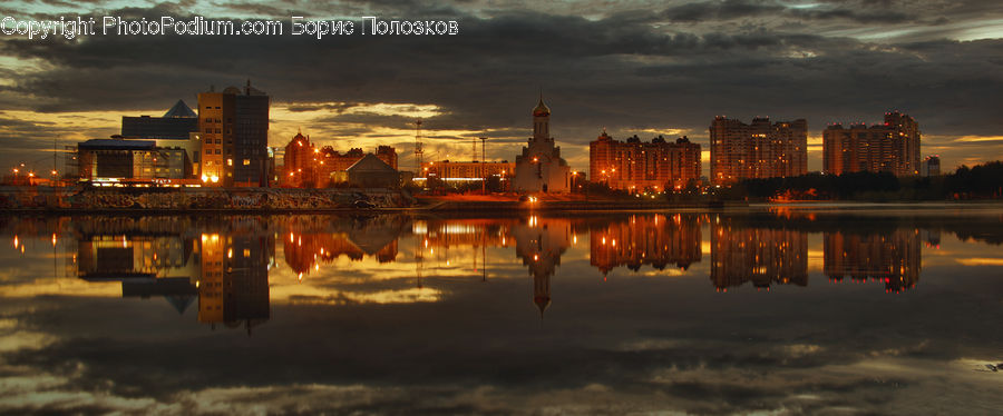 City, Downtown, Metropolis, Urban, Building, High Rise, Dawn