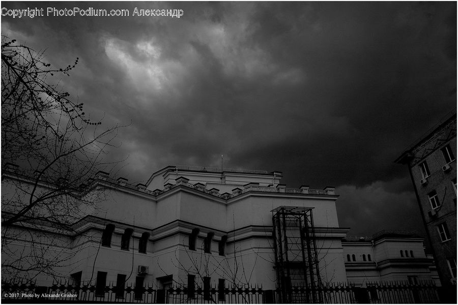 Wire, Outdoors, Storm, Weather, Building, Housing, Villa