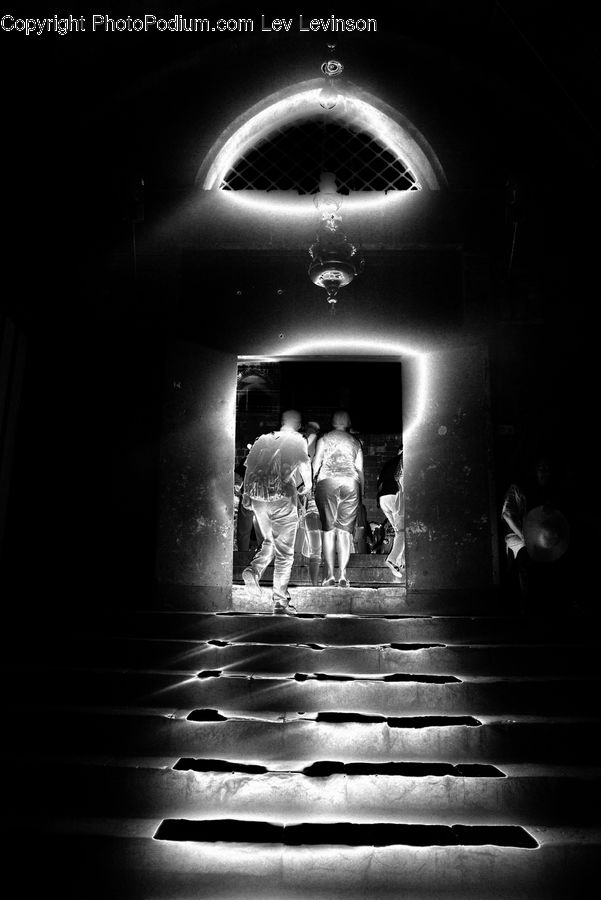 People, Person, Human, Tunnel, Corridor, Back, Lighting