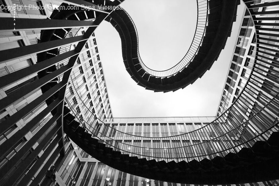 Spiral, City, Downtown, Urban, Lighting, Architecture, High Rise
