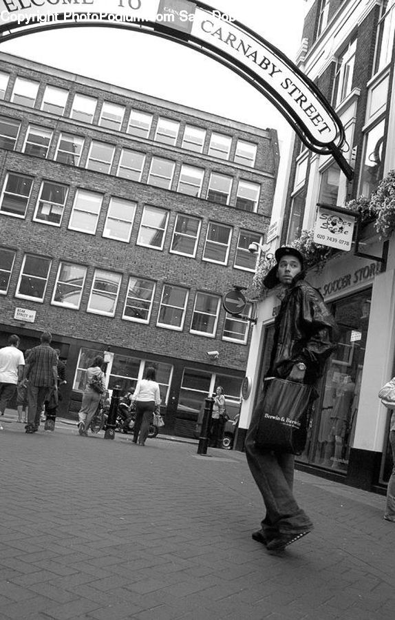 City, Downtown, Urban, Performer, Person, Architecture, Plaza