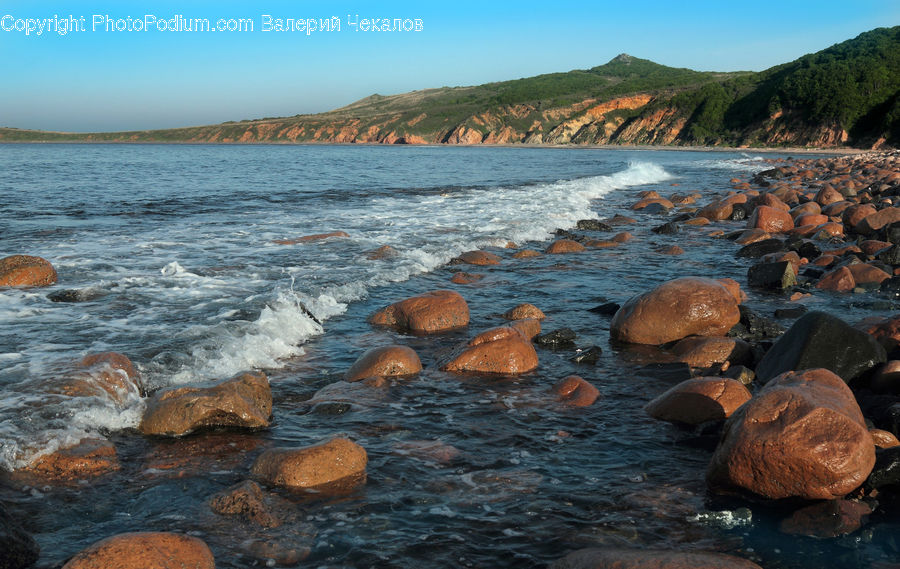 Rock, Coast, Outdoors, Sea, Water, Sea Waves, Beach