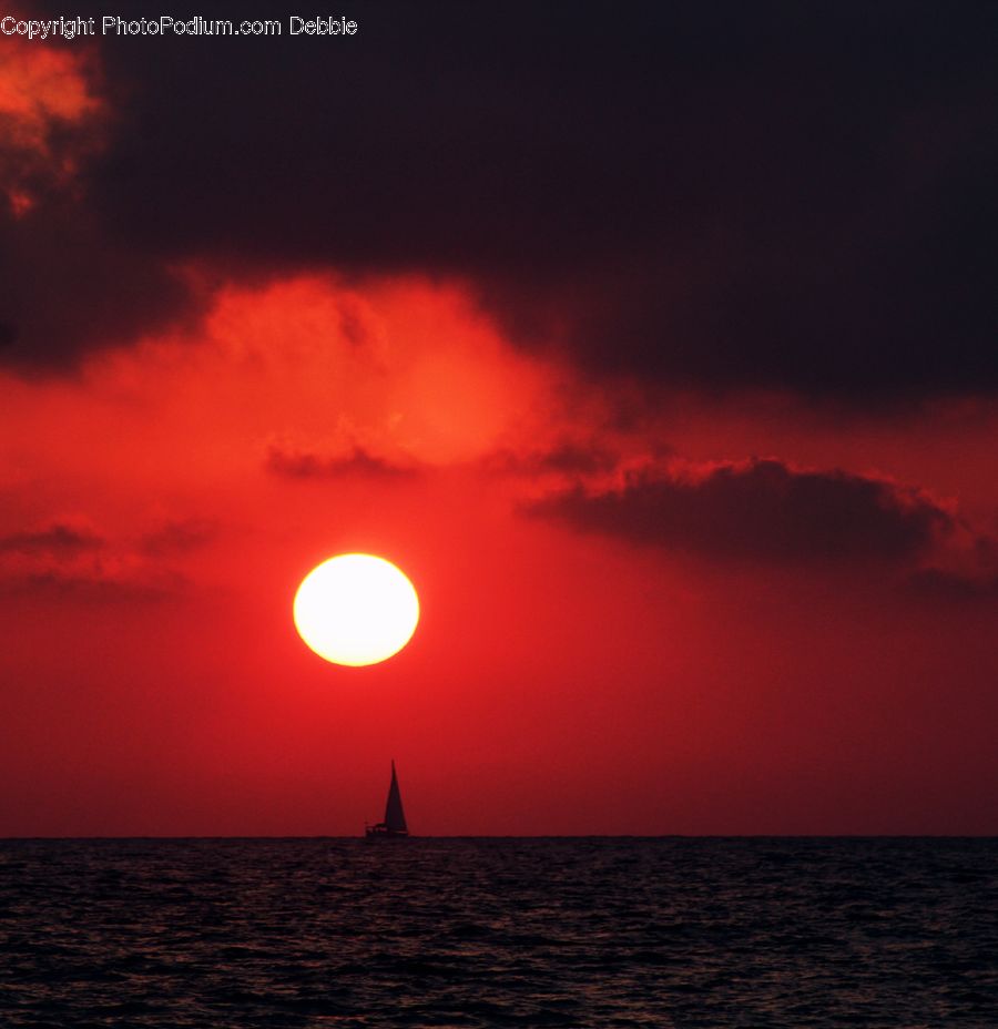 Sun, Astronomy, Full Moon, Night