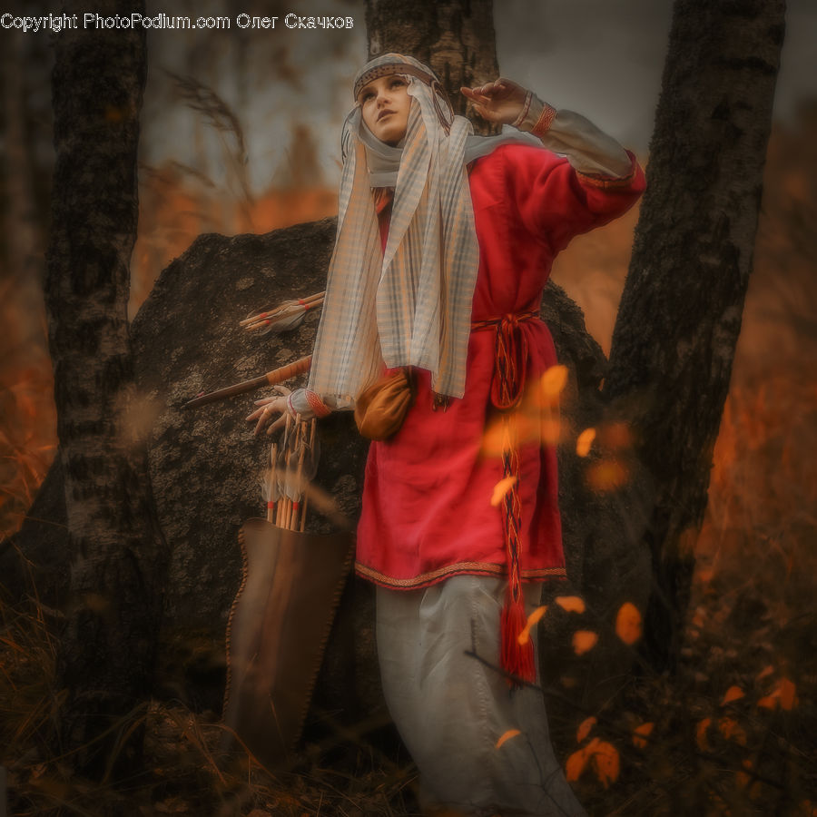 People, Person, Human, Coat, Costume, Field, Grass