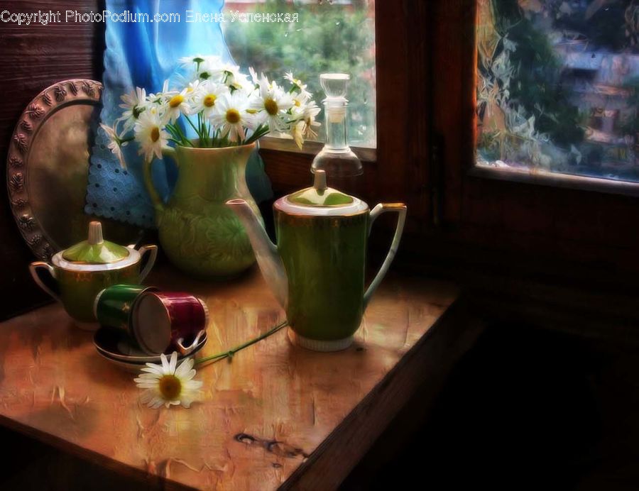 Plant, Potted Plant, Dining Table, Furniture, Table, Glass, Goblet