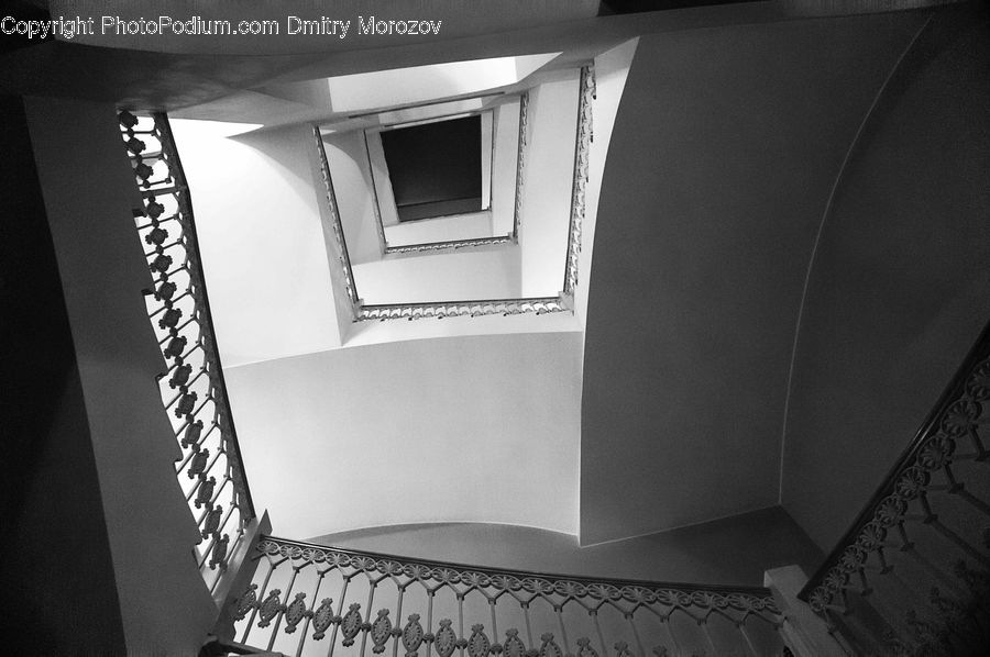 Banister, Handrail, Staircase, Spiral, Fireplace, Hearth, Building