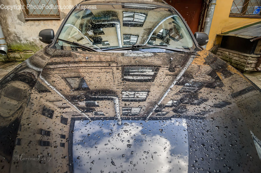 Rubble, Caravan, Van, Vehicle, Pavement, Asphalt, Tarmac