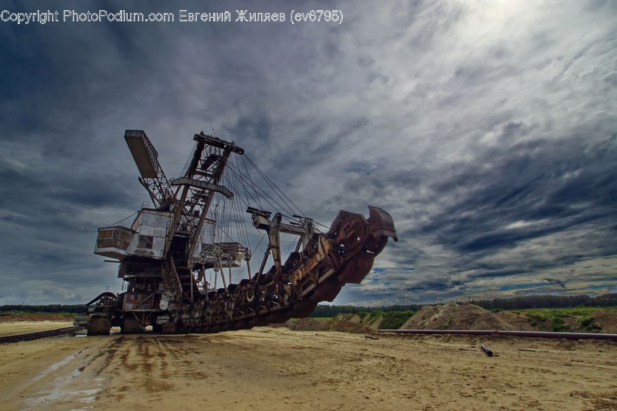 Mining, Bulldozer, Tractor, Vehicle, Soil, Locomotive, Rail
