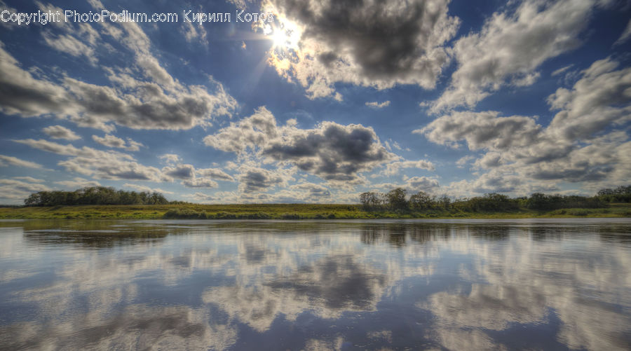 Azure Sky, Cloud, Outdoors, Sky, Cumulus, Lake, Water