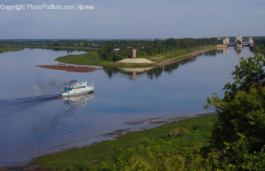 Canal, Outdoors, River, Water, Cruise Ship, Ferry, Freighter