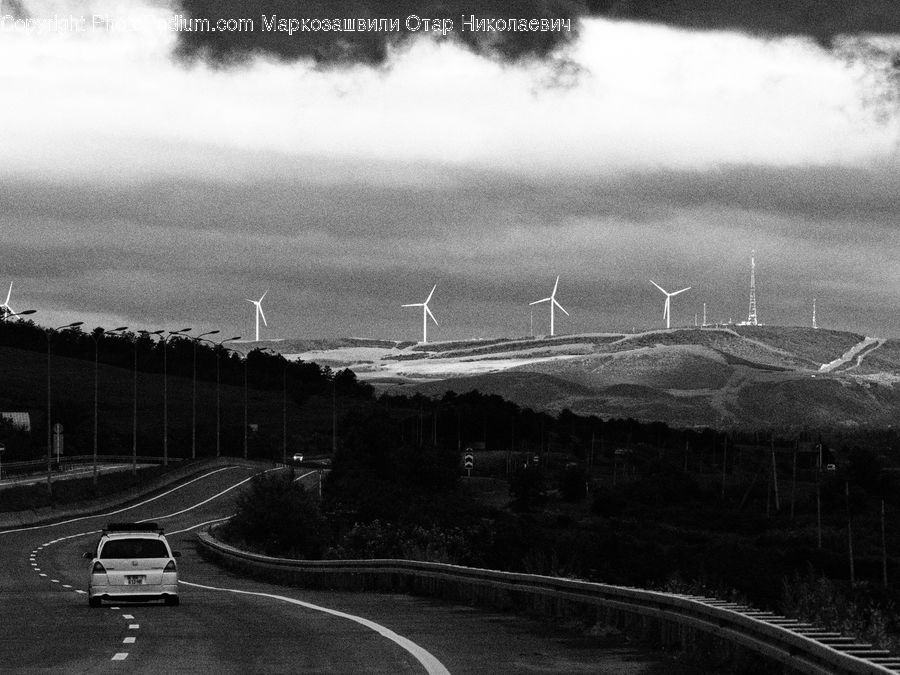 Engine, Machine, Motor, Turbine, Road, Countryside, Outdoors