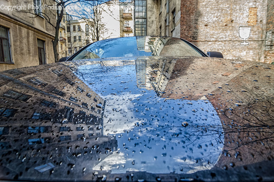 Car, Vehicle, Windshield, Rubble, Art, Modern Art, Brick