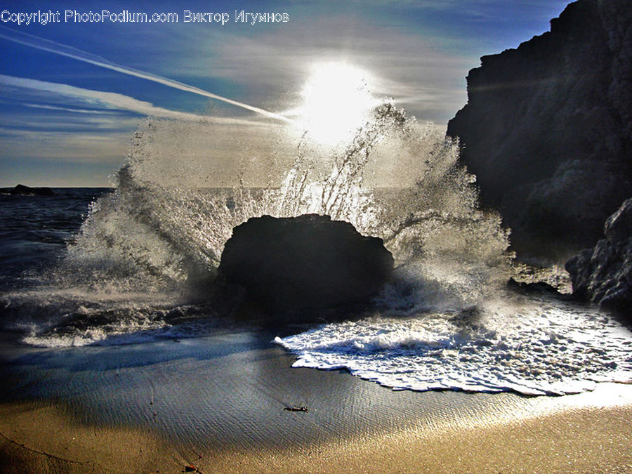 Hole, Cliff, Outdoors, Sea, Water, Coast, Beach