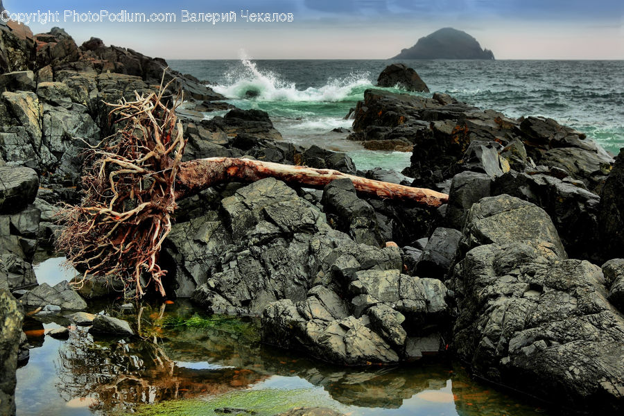 Rock, Coast, Outdoors, Sea, Water, Promontory, Landscape
