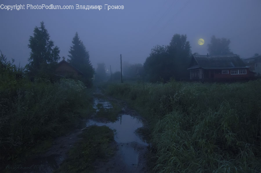 Astronomy, Moon, Night, Outdoors, Space, Cabin, Hut