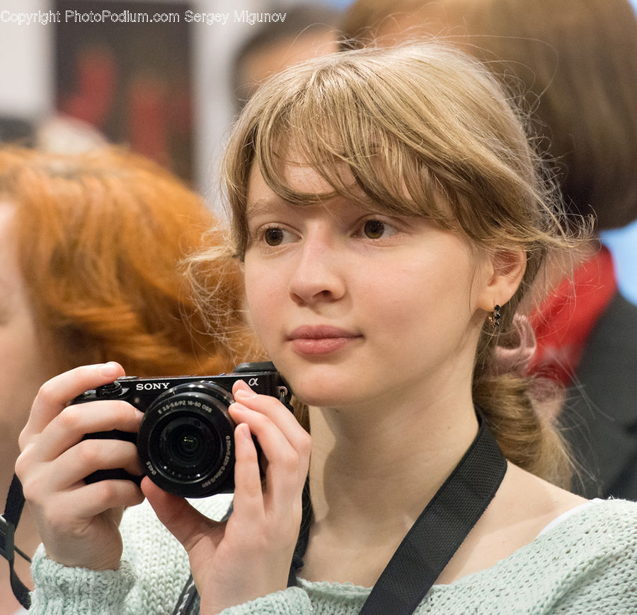 People, Person, Human, Camera, Electronics, Blonde, Female