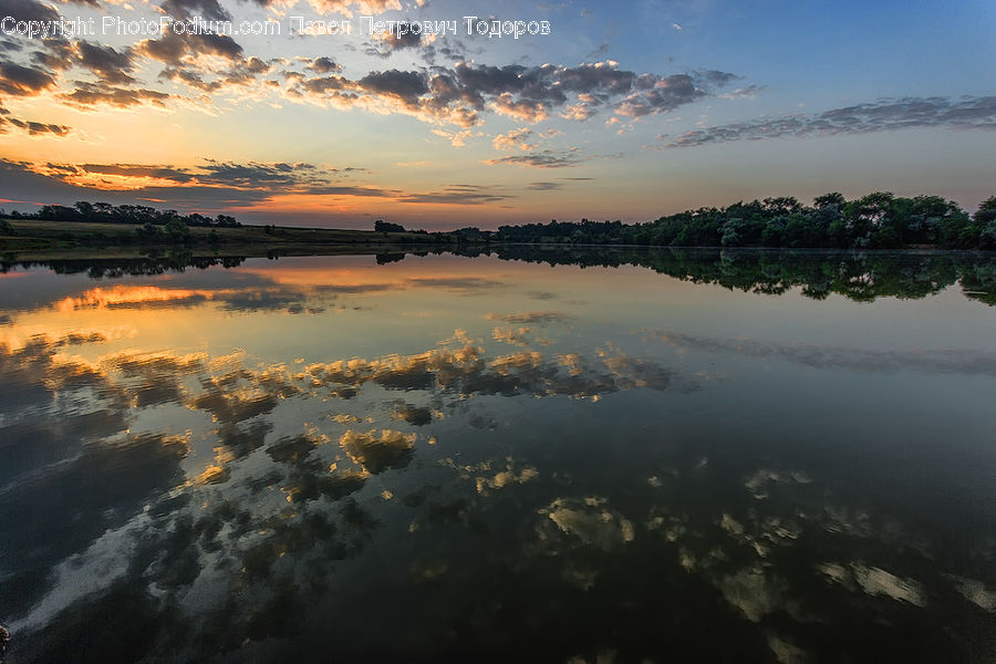 Dawn, Dusk, Sky, Sunrise, Sunset, Outdoors, Pond