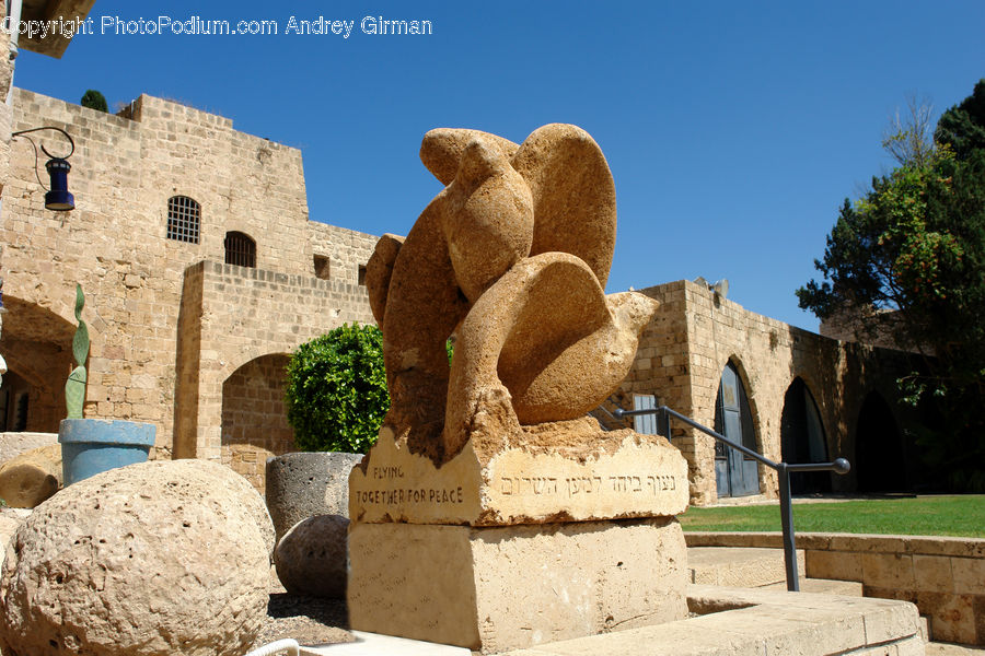 Castle, Fort, Ancient Egypt, Art, Sculpture, Statue, Bench