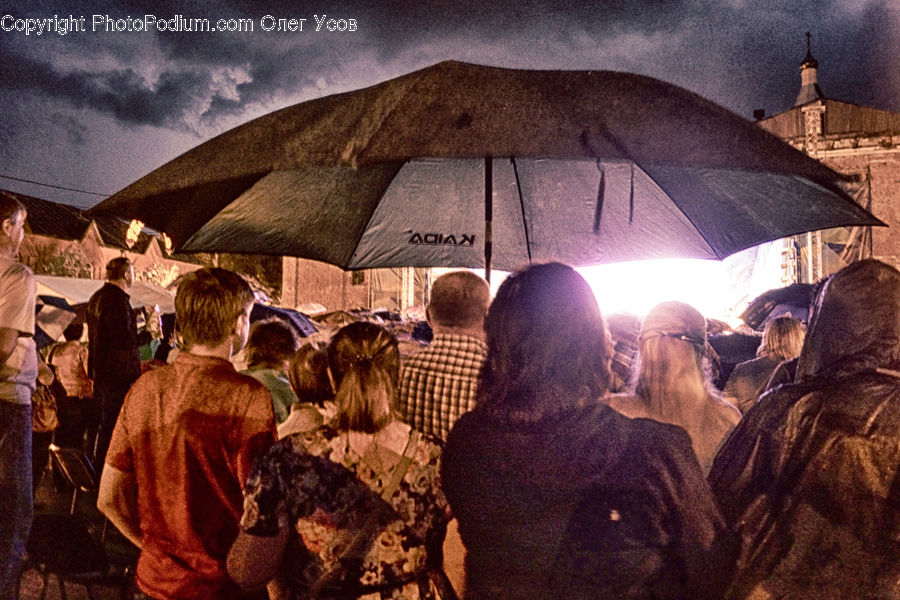 Umbrella, People, Person, Human, Couch, Furniture, Clothing