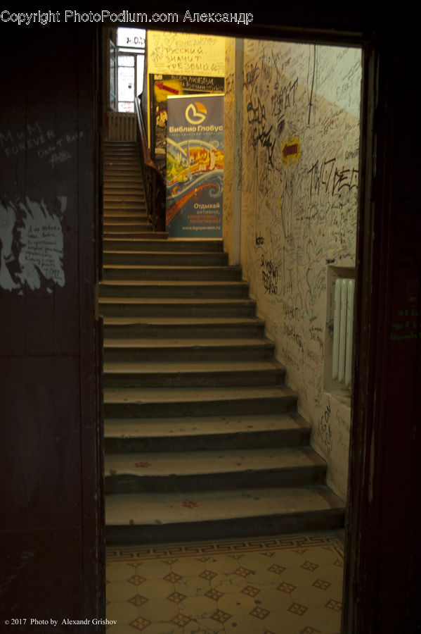 Corridor, Flyer, Poster, Brochure, Banister, Handrail, Staircase