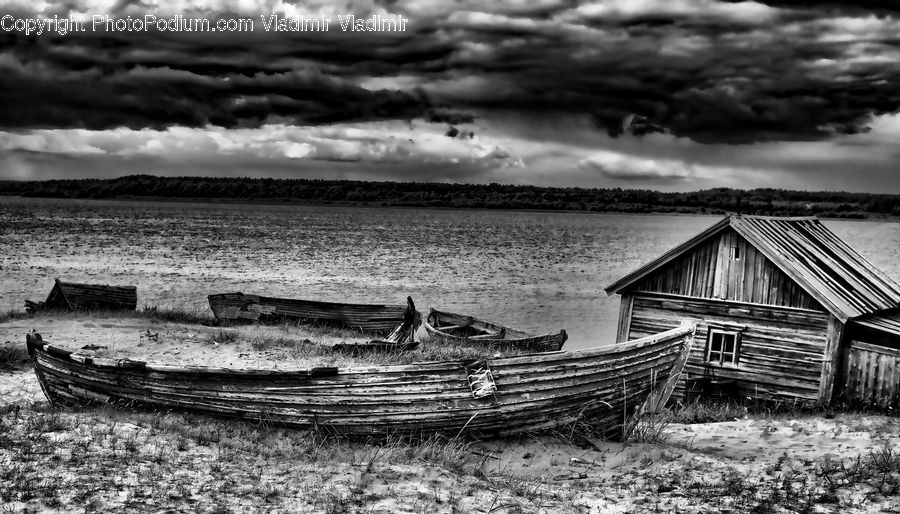 Boat, Rowboat, Vessel, Cloud, Cumulus, Sky, Azure Sky