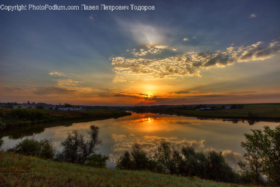 Dawn, Dusk, Red Sky, Sky, Sunrise, Sunset, Plant