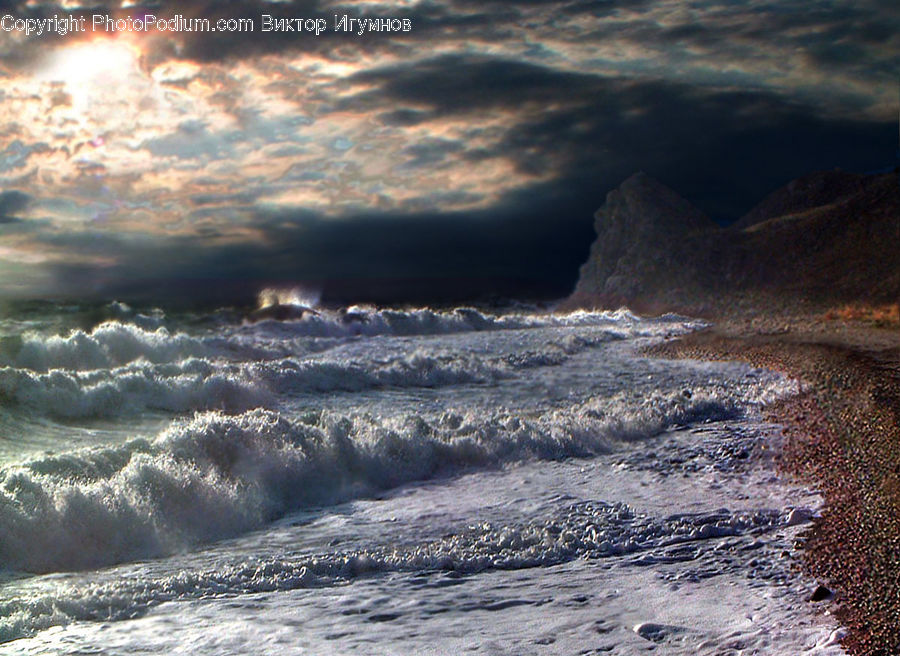 Ocean, Outdoors, Sea, Water, Sea Waves, Coast, Beach