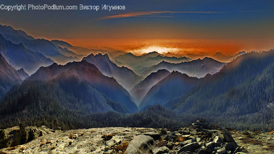Dawn, Dusk, Sky, Sunrise, Sunset, Mountain, Mountain Range