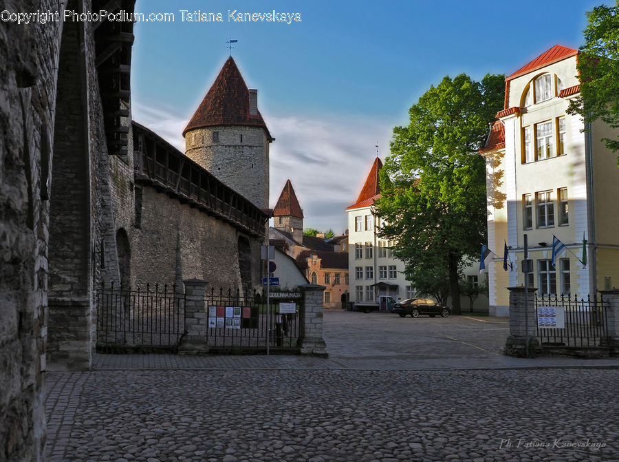 Building, Housing, Villa, Cobblestone, Pavement, Walkway, Architecture