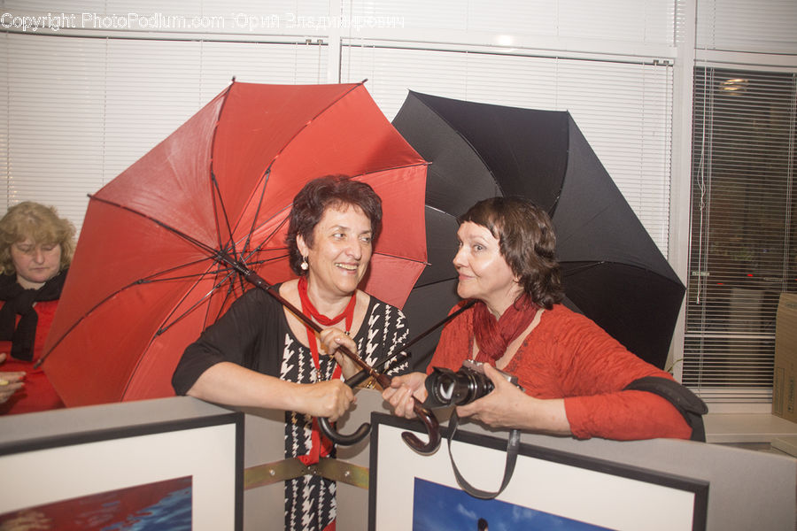 People, Person, Human, Umbrella, Sitting, Paper, Portrait