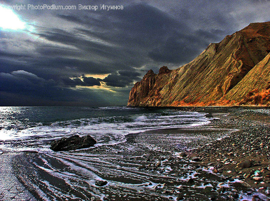Coast, Outdoors, Sea, Water, Ocean, Cliff, Beach