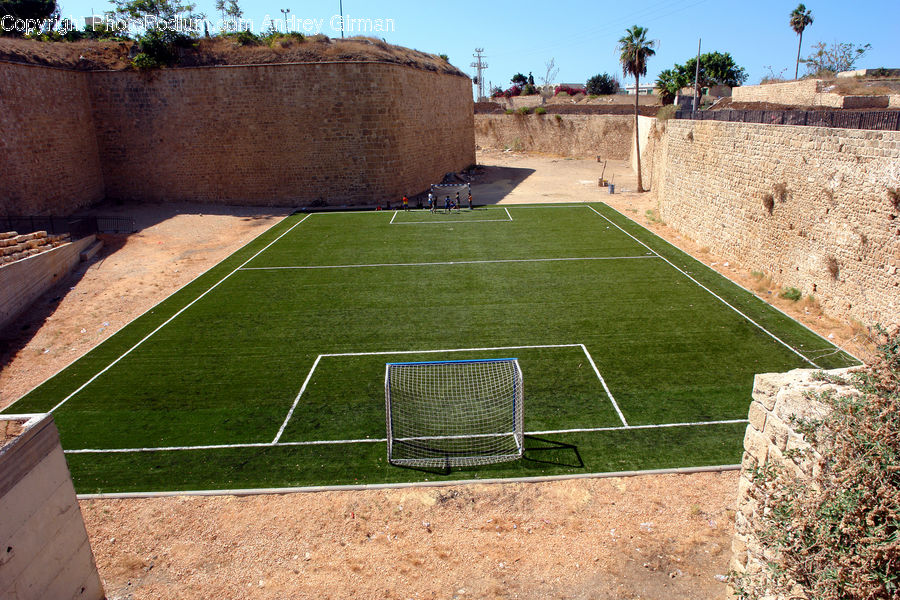 Tennis Court, Bench, Chair, Furniture, Castle, Fort, Field