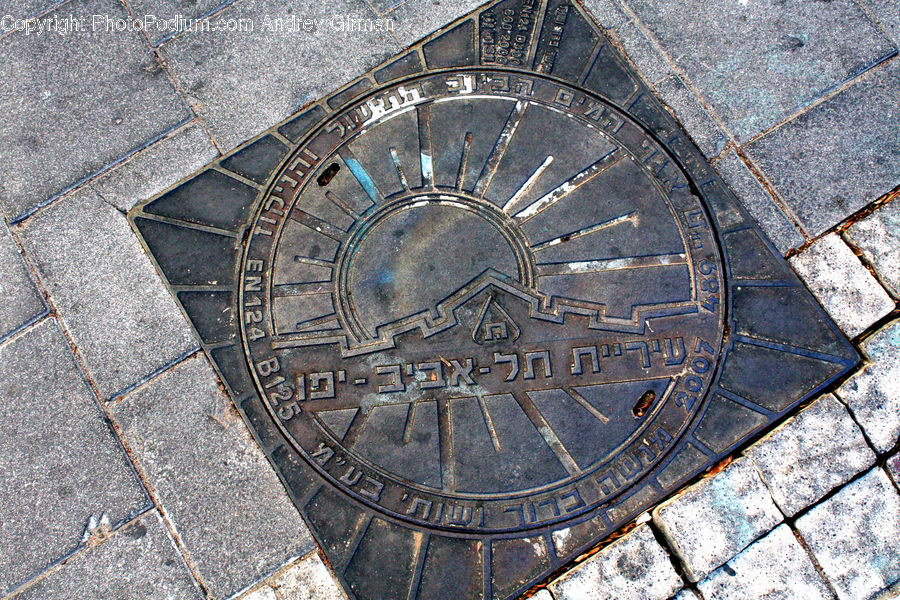 Compass, Hole, Manhole, Sewer, Building