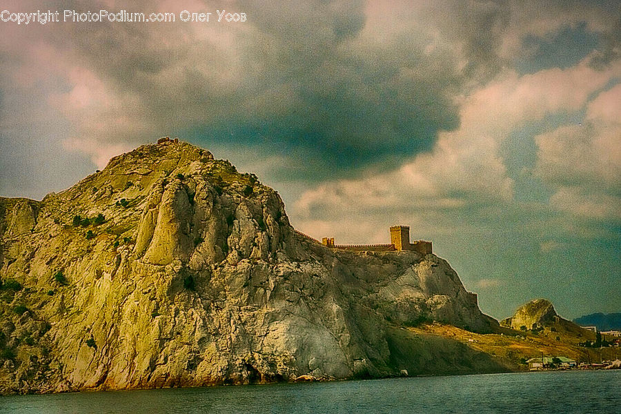 Architecture, Castle, Fort, Cliff, Coast, Outdoors, Sea