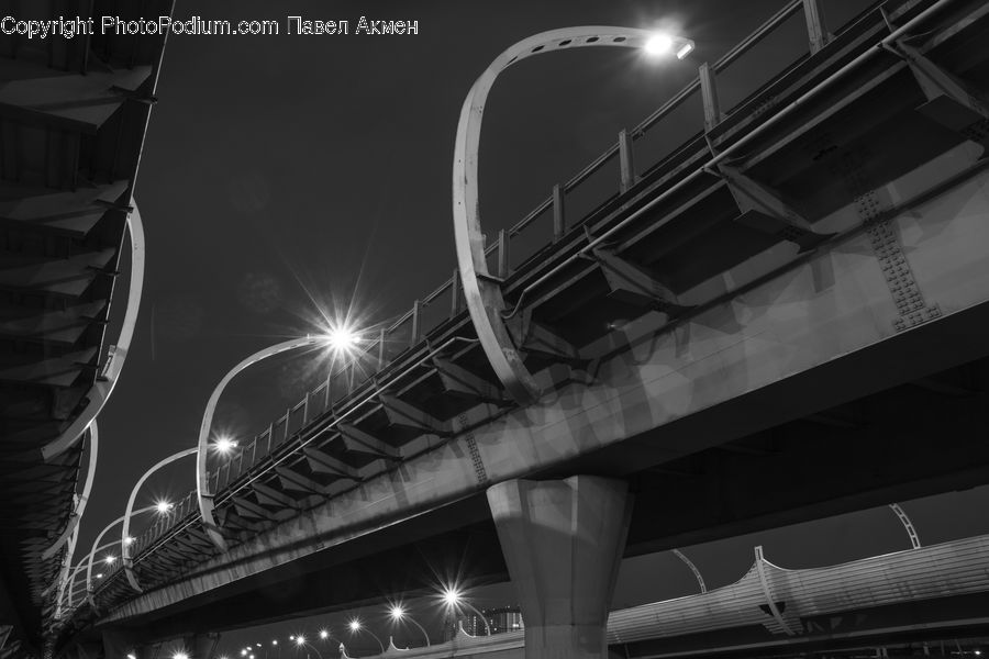 Freeway, Overpass, City, Downtown, Urban, Bridge, Building