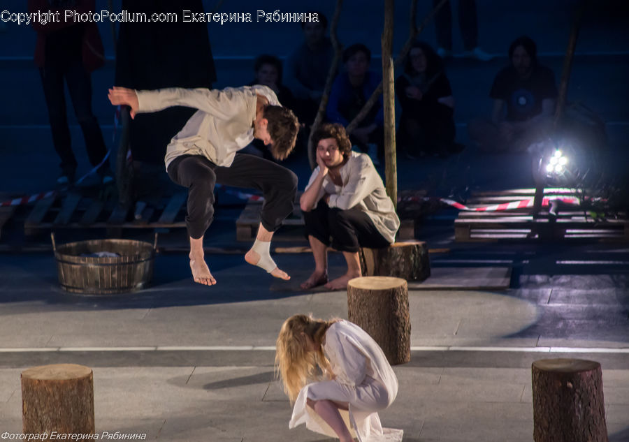 People, Person, Human, Tree Stump, Musical, Play, Stage