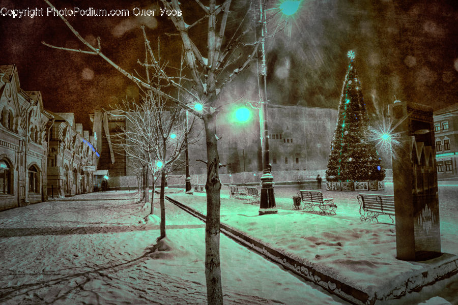 Blizzard, Outdoors, Snow, Weather, Winter, Architecture, Cathedral