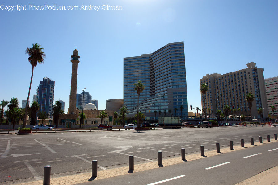 City, Downtown, Metropolis, Urban, Intersection, Road, Building