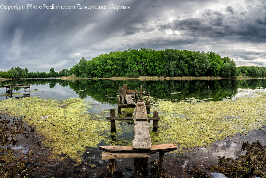Bench, Outdoors, Pond, Water, Landscape, Nature, Scenery