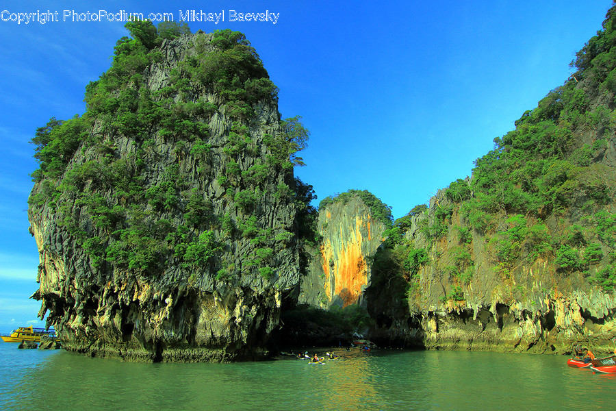 Coast, Island, Land, Sea, Cliff