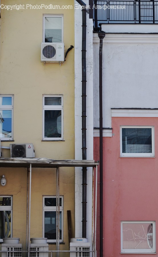 Air Conditioner, Building, Housing, Brick, Apartment Building