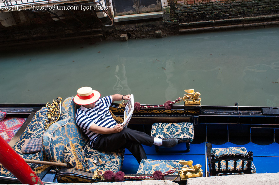 Brick, Boat, Gondola, Asleep, Bench