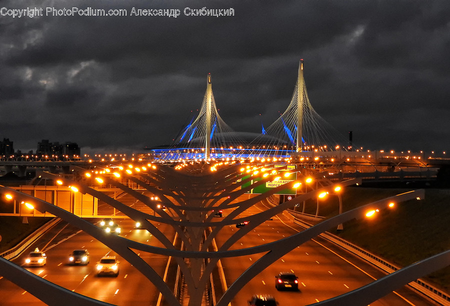 Bridge, Architecture, Tower, Freeway, Road