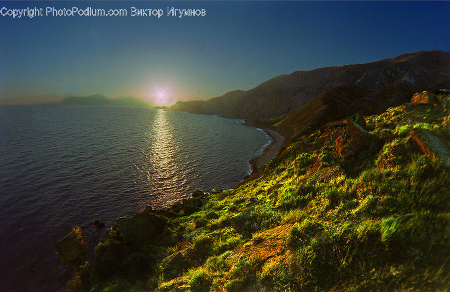 Promontory, Dawn, Dusk, Sky, Sunrise