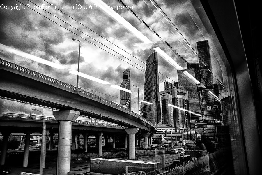 City, Downtown, Urban, Column, Pillar