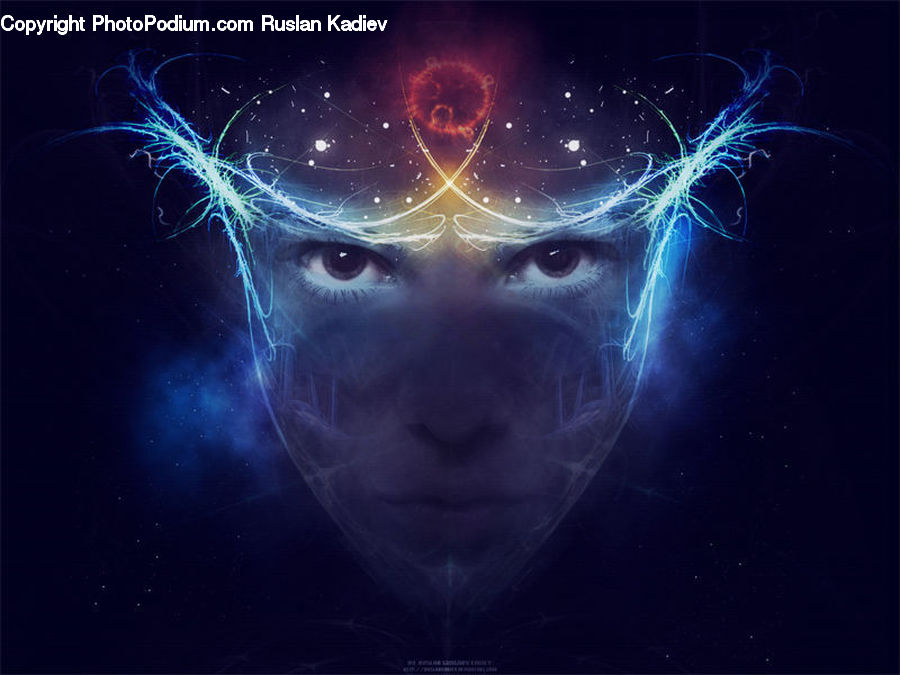 Nebula, Outer Space, Space, Universe, Light, Fractal, Face