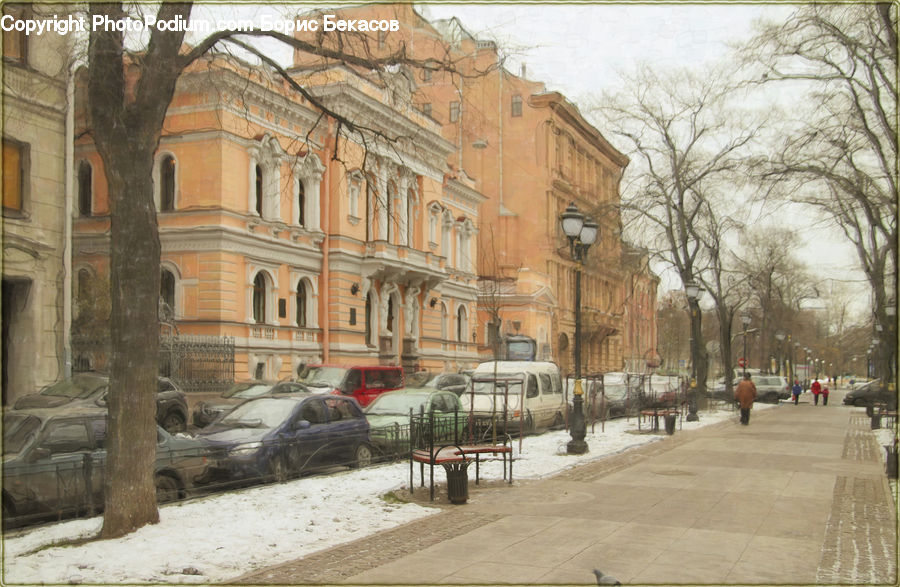Column, Pillar, Road, Street, Town, Arch, Ice