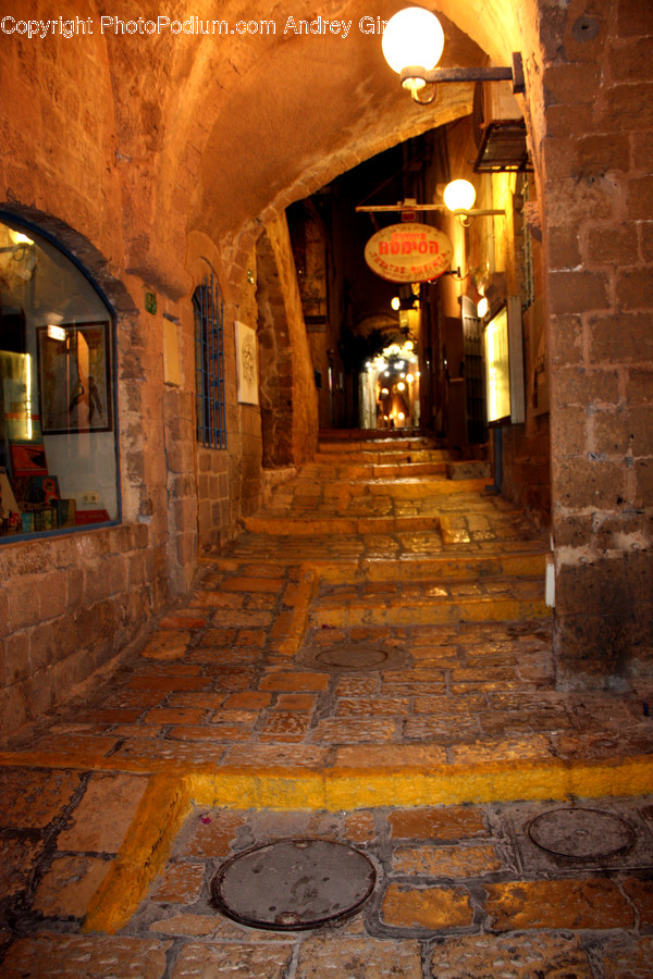 Crypt, Cobblestone, Pavement, Walkway, Corridor