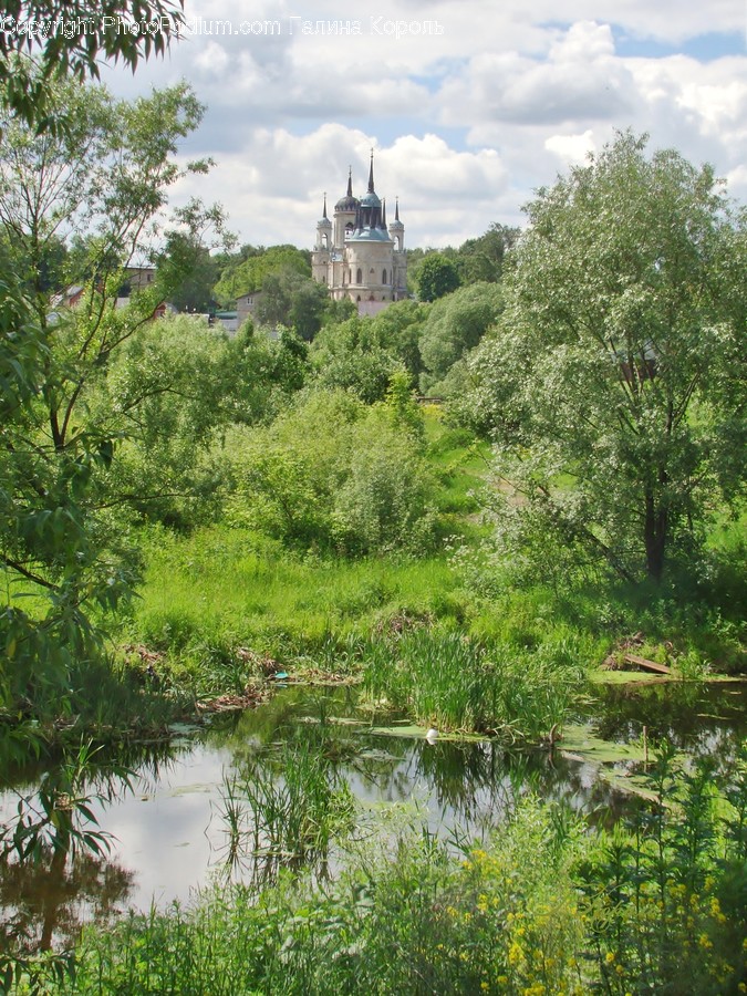 Outdoors, Pond, Water, Architecture, Bell Tower